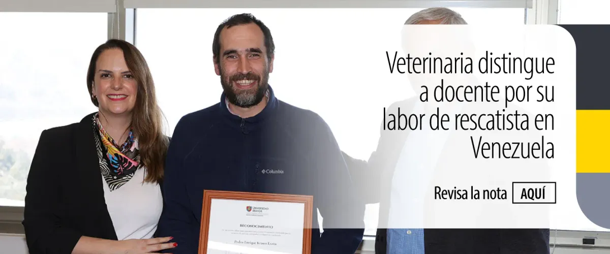 Veterinaria distingue a docente por su labor de rescatista en Venezuela