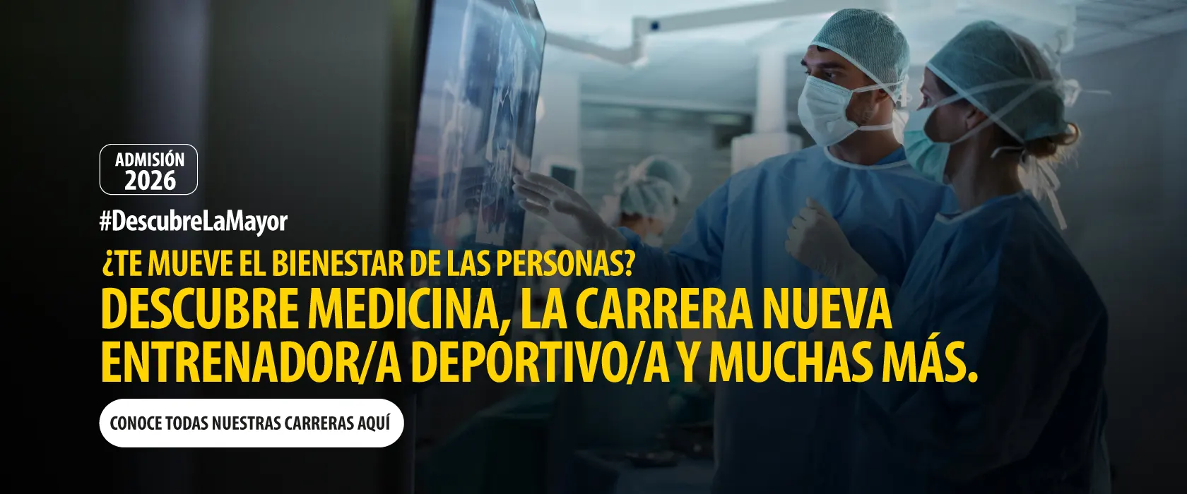 Descubre Medicina, la carrera nueva Entrenador/a Deportivo/a y muchas más.