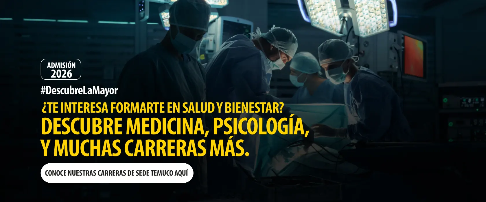 Descubre Medicina, Psicología, y muchas carreras más.